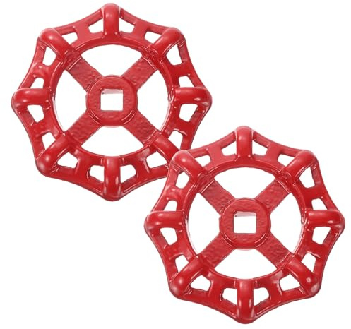 sourcing map Wasserhahn-Griffe für den Außenbereich, rund, 8 x 8 mm, Ersatz für Garten, Hof, Badezimmer, Rot, 2 Stück