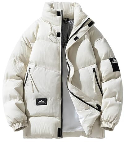 SRZYMJ Weiß Männer Warme Daunenjacken Einfarbig Winter Schnee Unten Jacken Mit Kapuze Reißverschluss Metall Glänzende Windjacke Parka Trenchcoat Grau Hemd Blau Radlerjacke Imprägnierspray Jacke Hemd