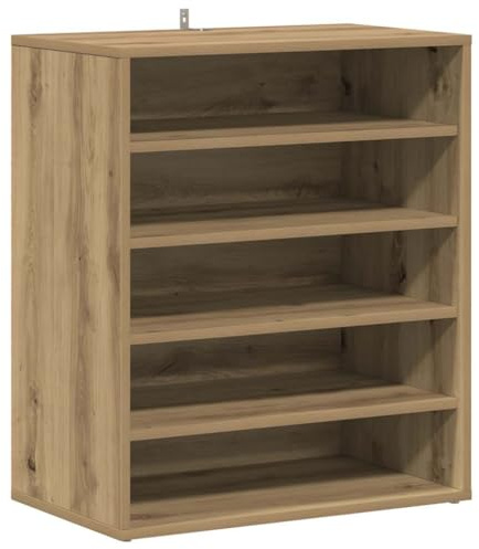vidaXL Shoe Cabinet 60 x 35 x 70 cm Artisan Oak 5 shelves | Loads of room for your shoes, Stylish look fits right in with any decor, Made from sturdy engineered wood