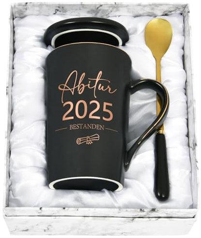 Joymaking Taza de café de graduación 2025, regalo para el Abi, taza de regalo para graduados y graduados de secundaria, regalo para graduación, regalo para exámenes aprobados, graduación, 400 ml