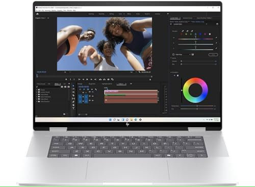 HP Envy x360 16-inch Convertible Laptop with Pen | Intel Core Ultra 5 125U | 8GB RAM | 512GB SSD | 2K (1920 x 1200) Touchscreen | Windows 11 Home | Glacier Silver | 16-ac0009na