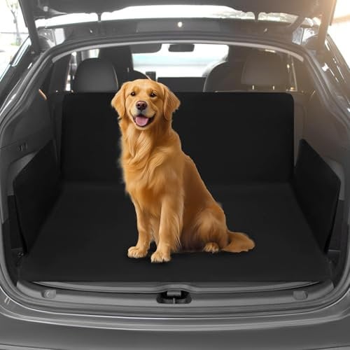 hundedecke Auto Kofferraum für Skoda Karoq (ab Bj.2017), wasserabweisend & pflegeleicht,Kofferraumschutz Hund mit Seiten- und Ladekantenschutz