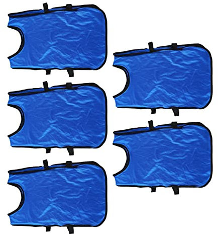 5er-Set Training Leibchen Kinde, Scrimmage Westen Fußball Leibchen Trainingswesten Trainingsleibchen mit breitem elastischem Band für Fußballtraining und Outdoor-Aktivitäten (Dunkelblau)