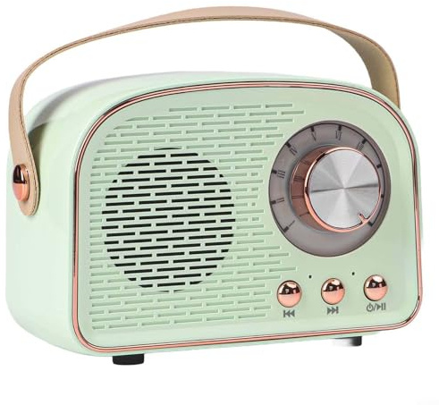 Feeshoppher Blue-tooth Speakers Re-tro Portable Wireless Blue-tooth Speaker with FM Radio S-ound System Built-in 500mAh for MINI Wireless Speakers for Home Office Indoor Outdoor