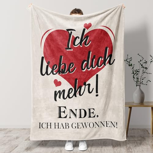 TheGiffter Ich Liebe Dich Geschenke für Frauen Männer, Kuscheldecke Paar Geschenke, Partner Geschenke, Hochzeitstag Jahrestag (1.3 X 1.5 M Flanell)