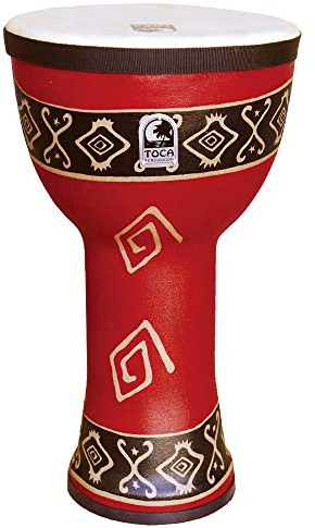 TOCA Doumbek Freestyle Trommel (optimal für Drum Circles, Kindergärten & therapeutische Anwendungen, robustes Synthetikdesign, leicht & transportfreundlich, Größe: 9), Bali Red
