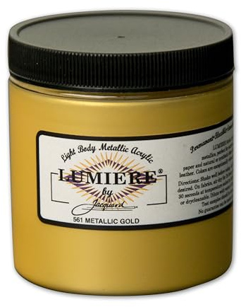Jacquard Lumiere Fabric Color - 8 oz Jar - Metallic Gold by Jacquard
