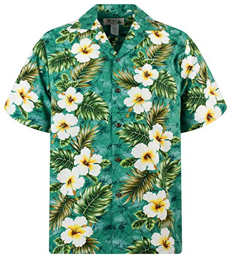 KY's Original Hawaiihemd, 3-Farben, grün, 4XL