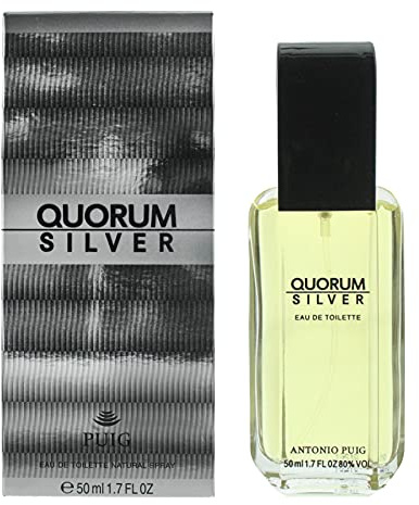 Antonio Puig Quorum Silver Eau de Toilette Spray, 50 ml