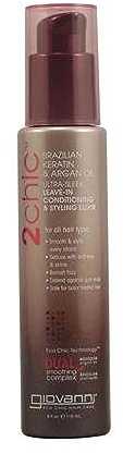 Giovanni 2chic Ultra-Sleek Leave-In Conditioning And Styling Elixir With Brazilian Keratin And Argan Oil - 4 Fl Oz