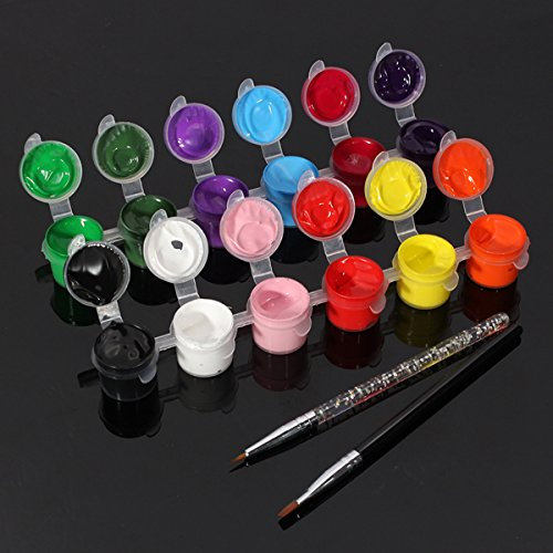 Bluelover Ensemble De Stylo À Brosse À Pigments À Peinture Acrylique À 10 Couleurs Pure Nail Art
