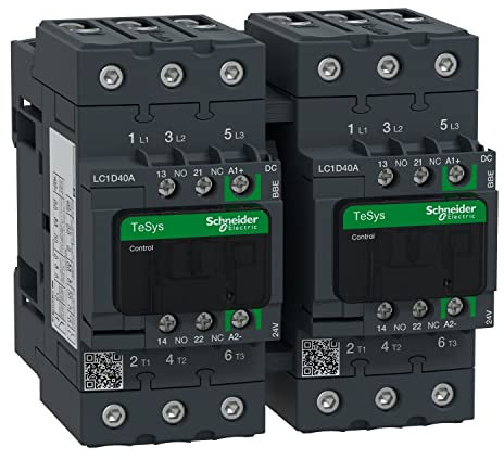 Schneider LC2D40ABBE Wendeschützkombination, 3P+1S+1Ö, 22kW/400V/AC3, 40A, Spule 24V DC, 11W