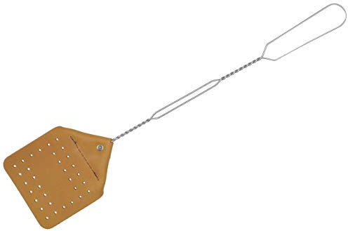 Amish Valley Products Leather Fly Swatter Handcrafted Wire Handle Flyswatter Choice of Color (Brown)
