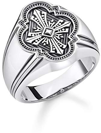 THOMAS SABO Unisex Ring Kreuz 925Er Sterlingsilber, Geschwärzt TR2244-637-21