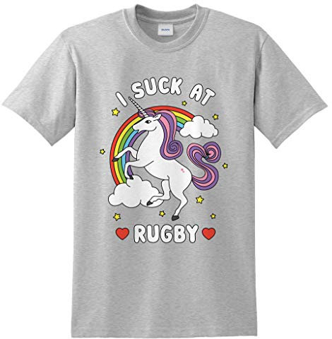 I Suck at Rugby Top Soccer League Meme Team Geschenk Funny Joke Lads Field T-Shirt, grau, XL