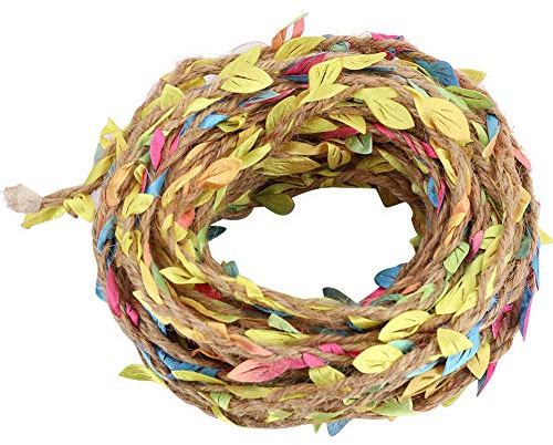 10M Artificial Leaf Rope, Vine Garland Weaving Fake Green Leaves Jute Twine Hanging Foliage Ivy Hemp Rope DIY Decoration Wall Hanging Silk Flower Garland Wreath for Wedding Party Home Craft Decor