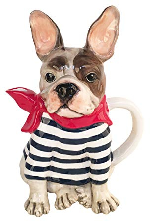 Blue Sky Ceramics Frenchie French Bulldog Teapot, Multicolor