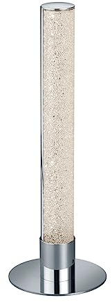 Reality Leuchten LED Tischleuchte Leia R52571100, Metall Chrom, Acryl Kristalleffekt, inkl. 5 Watt LED, Fernbedienung, Farbwechsel, Dimmer
