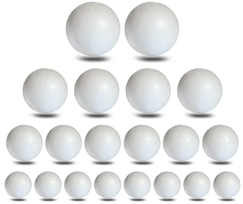 MCE-Commerce Styroporkugeln in einer gemischten 20er-Packung, 4 Größen: 2 x 6 cm, 4 x 5 cm, 6 x 4 cm und 8 x 3 cm