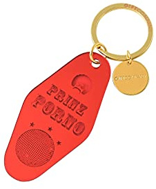 Gift Company Prinz Porno Schlüsselanhänger aus Acryl in der Farbe Rot-Gold, Maße: 4,5cm x 12,4cm x 0,25cm, 1050201003