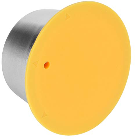 Capsule de Café en Acier Inoxydable, Tasse de Filtre Rechargeable Réutilisable Compatible pour la Cafetière 40ML(jaune)