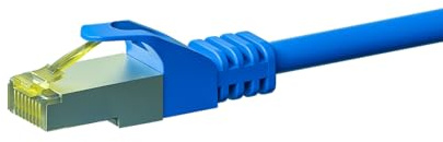 Danicom RJ45 Netzwerkkabel S/FTP (PiMF) - CAT 7 Rohkabel - Blau - 3m | POE, Ethernet, LAN, Patchkabel, Datenkabel, RJ45 - für Serverschränke, Switches, Router, Modems!