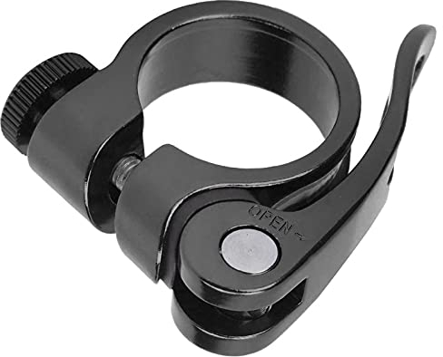 Keenso Aluminiumlegierung Fahrrad Schnellspanner Sattelklemme 28,6mm Fahrrad Sattelstützenklemme Sattelrohrklemme Radfahren Zubehör für 25,4mm / 1in Sattelrohr(schwarz) Fahrrad und Ersatzteile