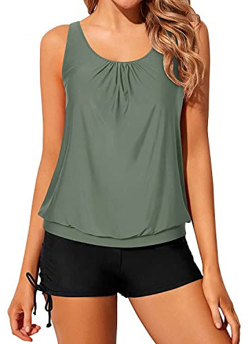 Yonique Damen Tankini-Set, Grün (Army Green), S