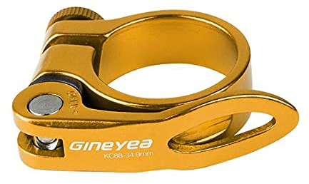 Mimoke Collier de Selle de Vélo 31,8mm 34,9mm Pince Clip de Tube Siège Fixation Serrage pour Tige de Selle VTT Vélo de Route (Or, 34,9MM)