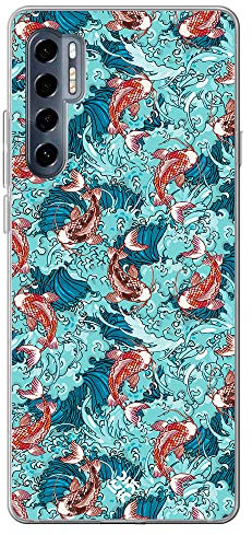 Movilshop Étui pour [TCL 20 Pro 5G ] Dessin Japon [Poisson Koi] en silicone souple transparent coque pour smartphone.