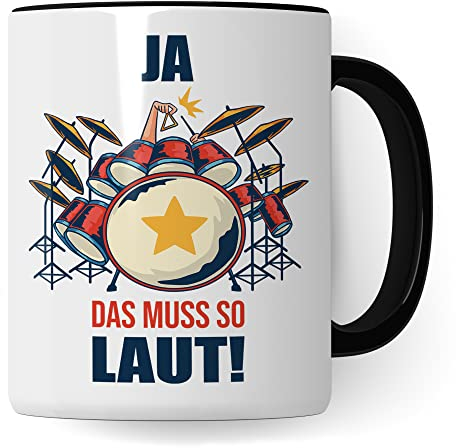 Taza de batería – Regalo musical para batería – Taza de café músico – Idea de regalo – Taza de batería – Taza de café con texto en alemán