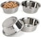 DEAYOU 4 Stück Hunde und Katzennapf aus Edelstahl, Futter- und Wassernapf aus Metall, 21cm Grundfutternapf für Hunde, 1,3L Ersatznapf für erhöhten Stand, Kätzchen, Welpe, spülmaschinenfest