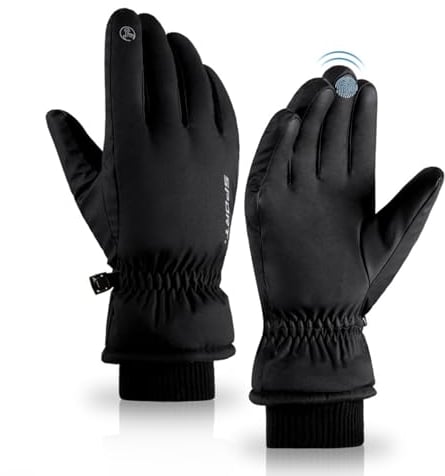 MOKANI -20°F Winter Gloves Men, Touch Screen, Water-resistant Thermal Heated Gloves for Skiing Cycling Snowboard Motorcycle Working Running Outdoor Sports, Black,XL