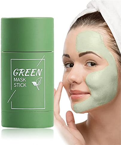 Green Tea Cleansing Mask Stick, Blackhead Remover Green Mask Stick Poreless Deep Cleanse Purifying Clay Stick Mask Skin Care,Anti-Acne Facial Pore Cleanser Oil Control For All Skin Types (1 Pack)