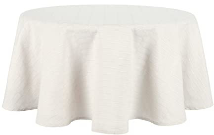 Martha Stewart Tischdecke mit Wabenmuster, rund, 177,8 cm, Natur