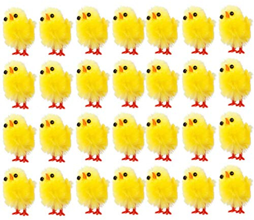 BESPORTBLE Mini-Küken Osterküken Gelbe Ostern Chenille Küken Osterdeko Chenille-Küken Häubchen-Osterdeko Plüsch Osterküken Küken Deko Mini Babyküken für Osterfeier Osterdekoration 60 Stück
