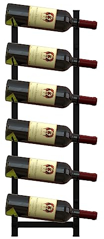 COSTWAY Portabottiglie Vino da Parete,Cantinetta Vino da Parete per 6/9 / 12 Bottiglie,Porta Bottiglie di Vino da Parete in Metallo per Cucina,Sala da Pranzo,Cantina,Bar (22 x 13,5 x 73 cm),Black