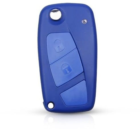 Oulesh Guscio Chiave Telecomando per Fiat Punto Ducato Doblo Bravo, guscio chiave telecomando pieghevole per auto, 2 pulsanti blu