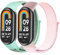 2 Stück Nylon Armband für Xiaomi Mi Band 9/Mi Band 8 Armband Damen Herren,Verstellbares Elastisch Uhrenarmband Geflochtenes Sportarmband Ersatz Armband für Xiaomi smart band 8/Xiaomi band 9 Armband
