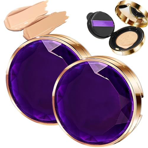 Evanesce Soft Matte Cream Concealer Waterproof Purple Case, Evanesce Soft Matte Cream Foundation, Makeup Foundation Full Coverage Concealer, Moisturizing Contour and Brighten (2Set Ivory)
