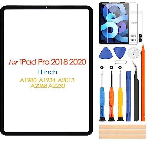 ARSSLY Schermo di ricambio per iPad Pro 11 1a generazione 2018/2a generazione 2020, pannello frontale in vetro da 11, per A2013, A1934, A1980, A1979, A2068, A2230, A2228, A2231 (senza digitalizzatore