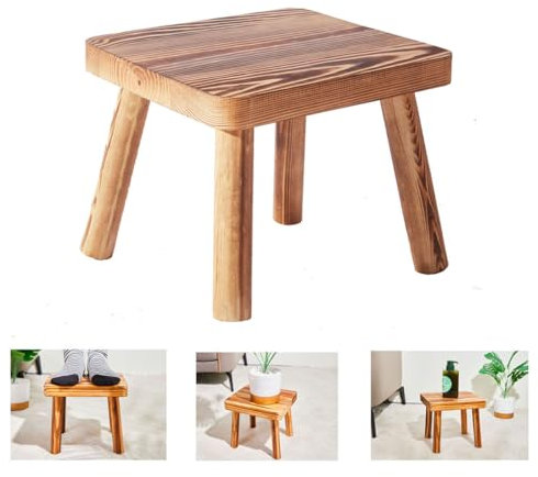 JETAINE Small Wooden Stool, Mini Corner Table, Plant Stand, Indoor Step Stool for kids, Removable Portable Foot Rest Stool Small Side Table for House Plants Bedroom Bedside Kitchen and Bathroom