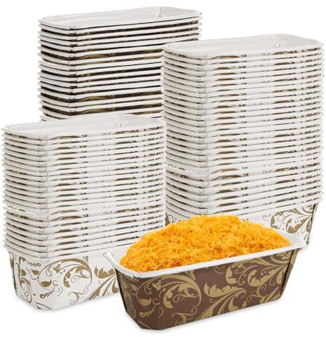 RHBLME Lot de 100 moules à pain jetables résistants à la graisse, passent au micro-ondes, au congélateur et au four, en papier kraft pour la cuisson du pain, du pain de viande, des bonbons