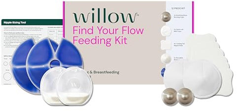 Willow Find Your Flow Feeding Kit, 12-Piece Breastfeeding Essentials Kit, Nipple Protection & Pain Relief from Common Breastfeeding Problems, Postpartum Essentials