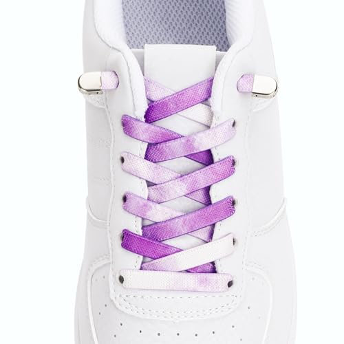 MILEEO 2 Paar 7mm Breite Schnürsenkel Ohne Binden,Schnürsenkel Schnellverschluss für Sneaker, Laufschuhe, Sporschuhe, Elastische Schnürsenkel, 100cm