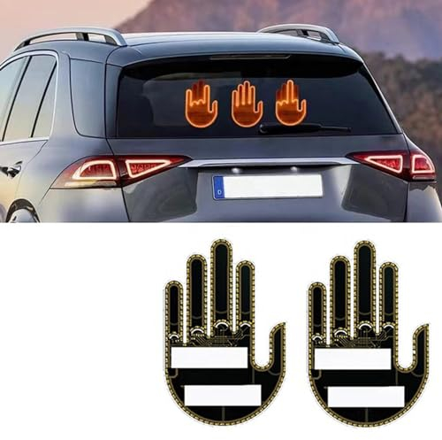 Lumière de Geste de Doigt pour Voiture avec Télécommande - LED Light Funny Road Rage Signs - Accessoires de Voiture