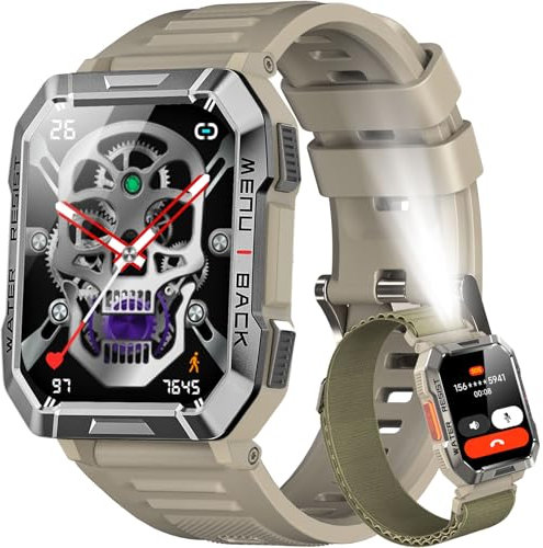 Blackview Smartwatch Uomo, Smartwatch Militare Uomo Fitness con Chiamate Bluetooth,2.01 Orologio Intelligente 112+ Modalità Sportive/900 mAh/Sonno/Cardiofrequenzimetro/Torcia/Bussola per Android IOS