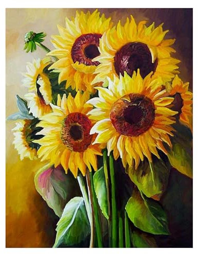 ParNarZar Diamond Painting Set für Erwachsene Sonnenblume 35x45cm Klein Eckige Steine vollbild set für Küche, Speisesaal, Wohnstub, Schlafzimmer, Eingangshalle, Treppe