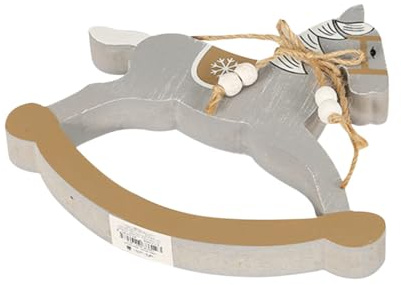 BESTonZON Dekoration Schaukeltier Mini Tischornament Für Kinderzimmer Handgefertigte Holzfigur Als Weihnachtsdeko Und Spielzeug