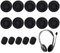 10 Pcs Headphone Covers and 5 Pcs Microphone Foam Covers, Washable and Stretchable, 5cm Replacement Headphone Pads Fit for Most Standard Size Office Headsets (Black)